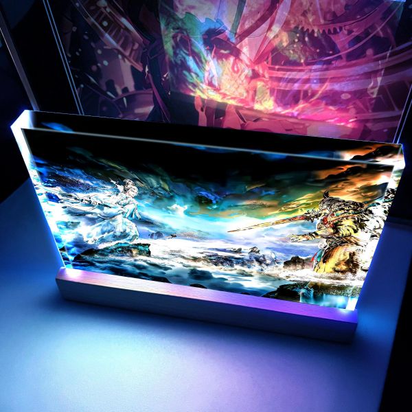 【海外代購】阿喵畫社 與劍同行 一劍開穗山發光卡磚 2cm厚大號特效發光手辦架展示磚 