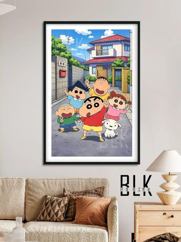 【海外代購】巴洛克 《春日部防衛隊》蠟筆小新裝飾畫冰箱貼 
