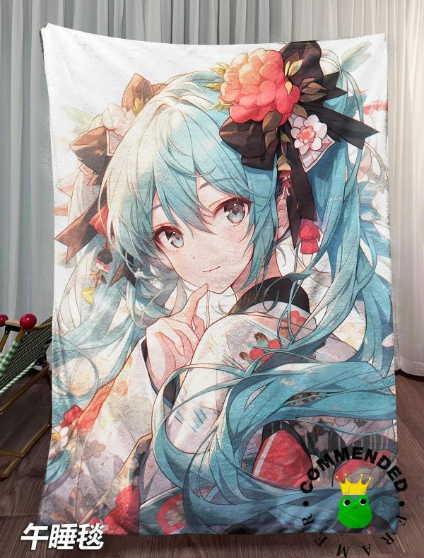【海外代購】皇呱 《可愛和服少女初音》初音未來裝飾畫 午睡毯 地毯 