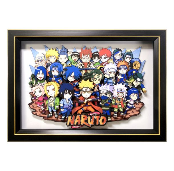 【海外代購】萌萌匠 q版歷代鳴人佐助 全家福裝飾立體畫01 