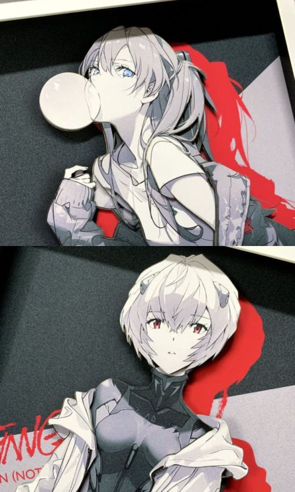 【海外代購】萌萌匠 EVA 綾波麗 明日香 立體手工裝飾畫 