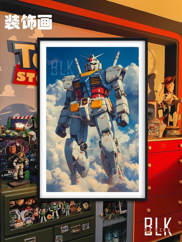 【海外代購】巴洛克 《天空鋼彈》GUNDAM敢達元祖鋼彈rx-78機動戰士鋼彈動畫裝飾畫 