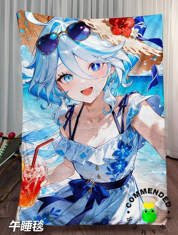 【海外代購】皇呱 《夏日海邊芙芙》原神裝飾畫 午睡毯  地毯 
