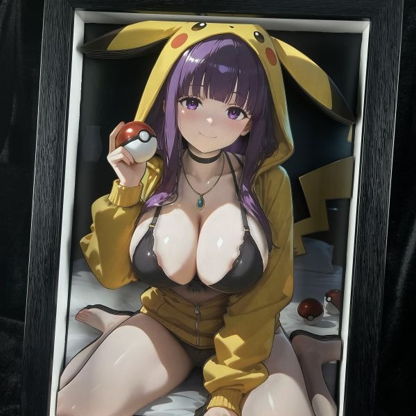 【海外代購】黑白畫映 B&W Studio Pikachu Girls系列 第六彈 費倫 立體裝飾畫 