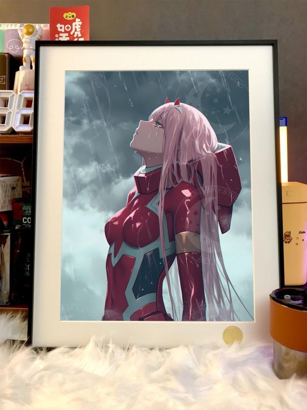 【海外代購】星空《雨之零二》Zero Two國家隊DARLING in the FRANXX動畫裝飾畫 