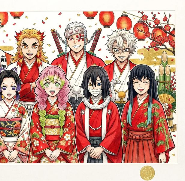 【海外代購】H2 《新年九柱》鬼滅之刃裝飾畫 