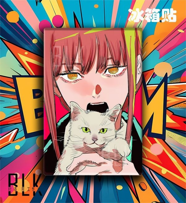 【海外代購】巴洛克 《貓咪瑪奇瑪》鏈鋸人蕾塞篇裝飾畫冰箱貼 