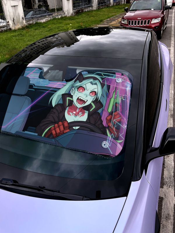 【海外代購】千鳥社 《汽車前擋遮陽—麗貝卡》夏季汽車遮陽防曬前擋開車二次元麗貝卡賽博朋克邊緣行者 