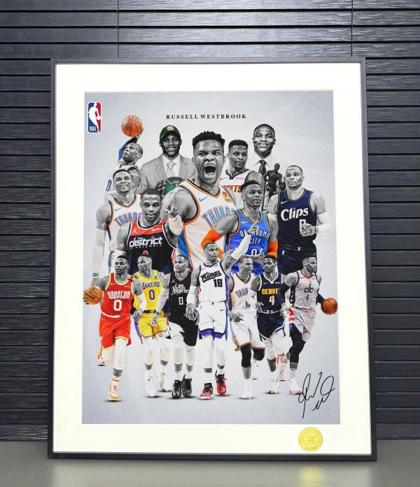 【海外代購】H2 《威少退役紀念》NBA雷霆隊神龜籃球裝飾畫 