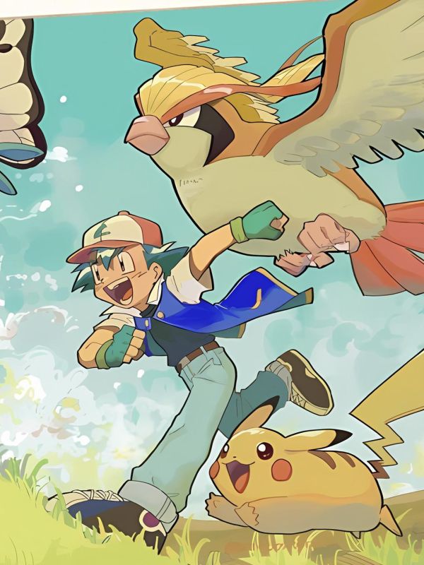 【海外代購】星空 《出發吧小智》噴火龍寶可夢30週年風波小智葉眉鳥博姆耿妙澪兒Pikachu裝飾畫 