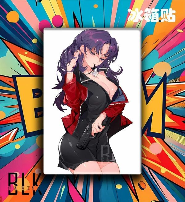 【海外代購】巴洛克《閉眼EVA系列》新世紀福音戰士裝飾畫冰箱貼 