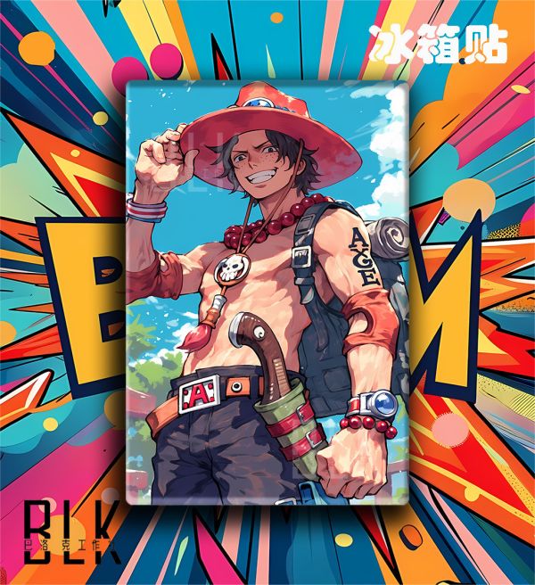 【海外代購】巴洛克《陽光艾斯》燒燒果實Ace海賊王裝飾畫 