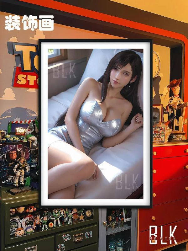 【海外代購】巴洛克 《躺姿蒂法》最終幻想tifa裝飾畫冰箱貼 