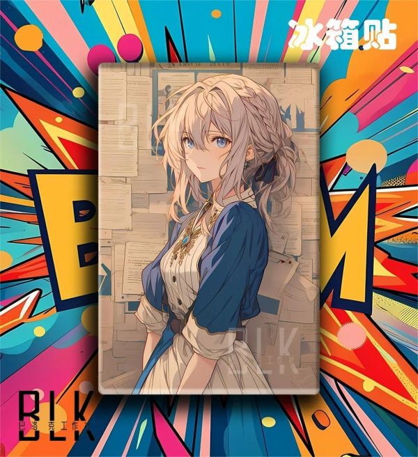 【海外代購】巴洛克 《溫柔薇爾莉特》紫羅蘭永恆花園裝飾畫冰箱貼 