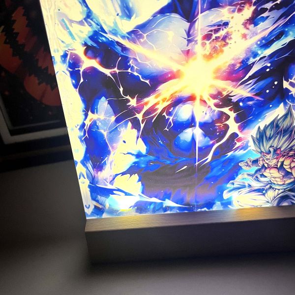 【海外代購】阿喵畫社 超藍孫悟空發光 1.9cm發光手辦架展示磚 