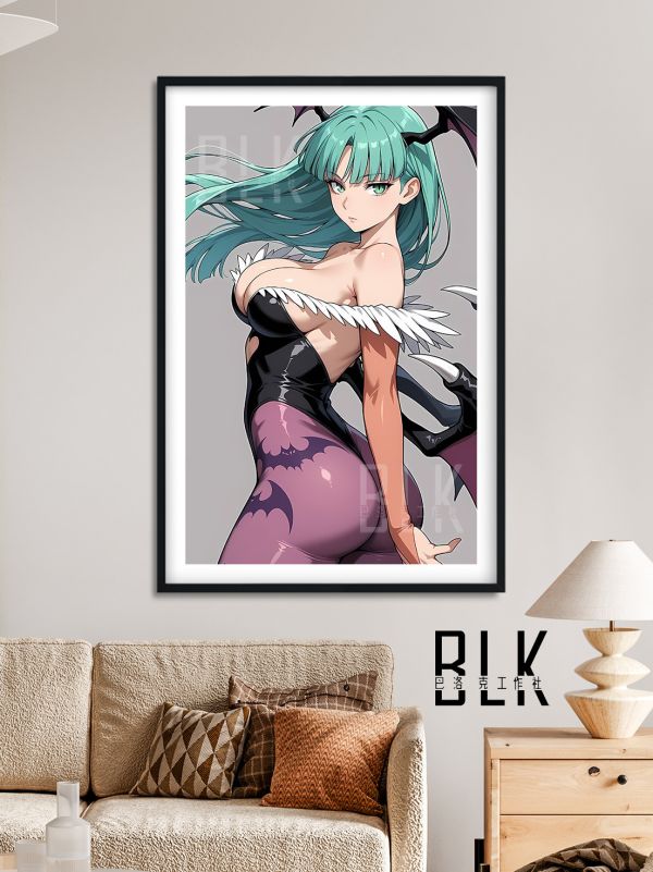 【海外代購】巴洛克 《側顏莫莉卡》惡魔戰士遊戲Morrigan莉莉絲卡普空動漫裝飾畫 