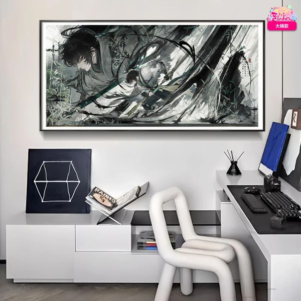 【海外代購】阿喵畫社 水墨風 墨染仇遠 8k主題高清裝飾畫 滑鼠墊 午睡毛毯  床頭地墊 