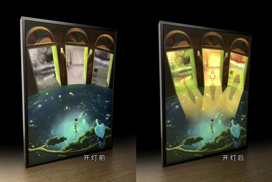 【海外代購】萌萌匠 你想活出怎樣的人生 宮崎駿燈光裝飾畫 