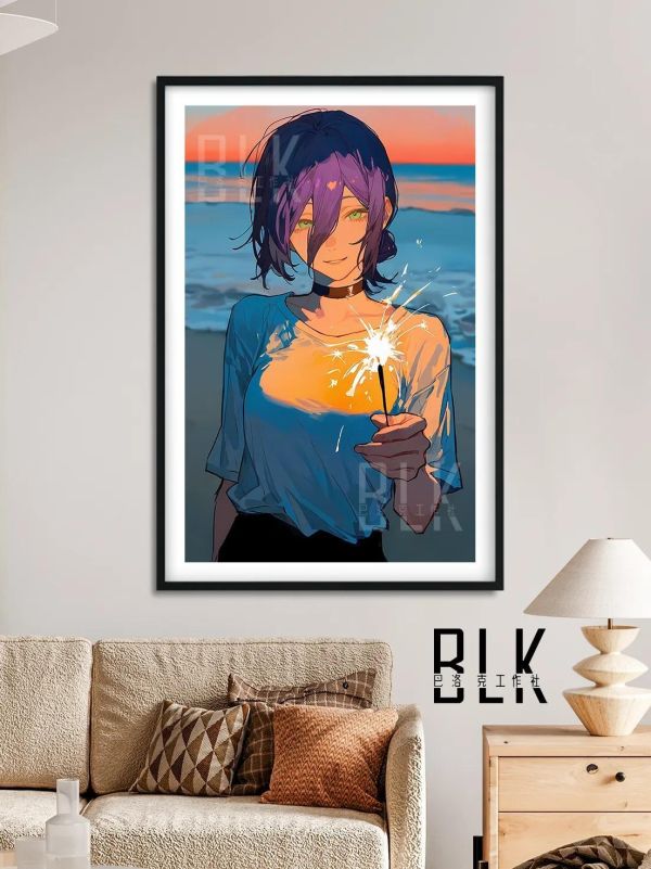 【海外代購】巴洛克《煙花蕾塞》鏈鋸人蕾塞篇裝飾畫冰箱貼 