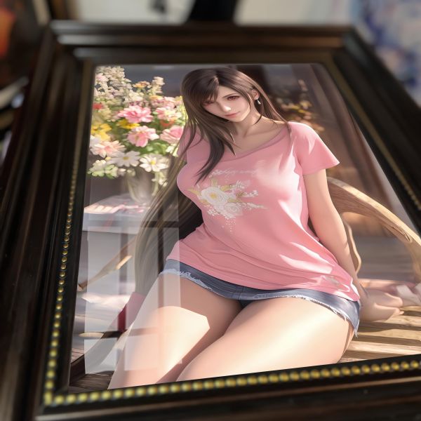 【海外代購】阿喵畫社 花語 蒂法 復古款實木紀念超清裝飾畫 冰箱貼 