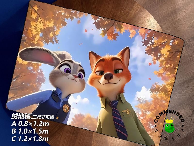 【海外代購】皇呱 《狐兔秋日CP》 瘋狂動物城狐尼克朱迪兔秋日CP週邊裝飾畫 