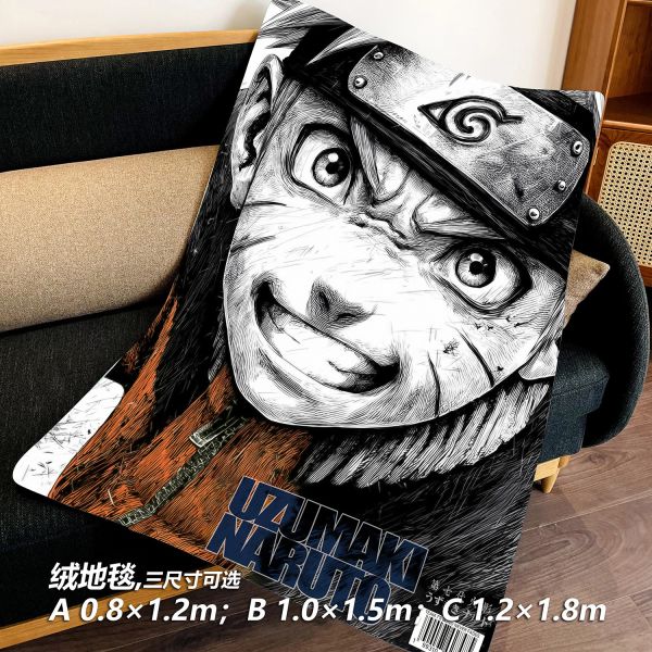 【海外代購】千鳥社 《墨影鳴人》火影忍者漩渦鳴人第七班二次元午睡毯地毯裝飾畫 
