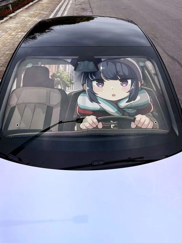 【海外代購】千鳥社 《汽車前擋遮陽-志摩凜》搖曳露營志摩凜芝麻凜二次元可愛汽車遮陽防曬 
