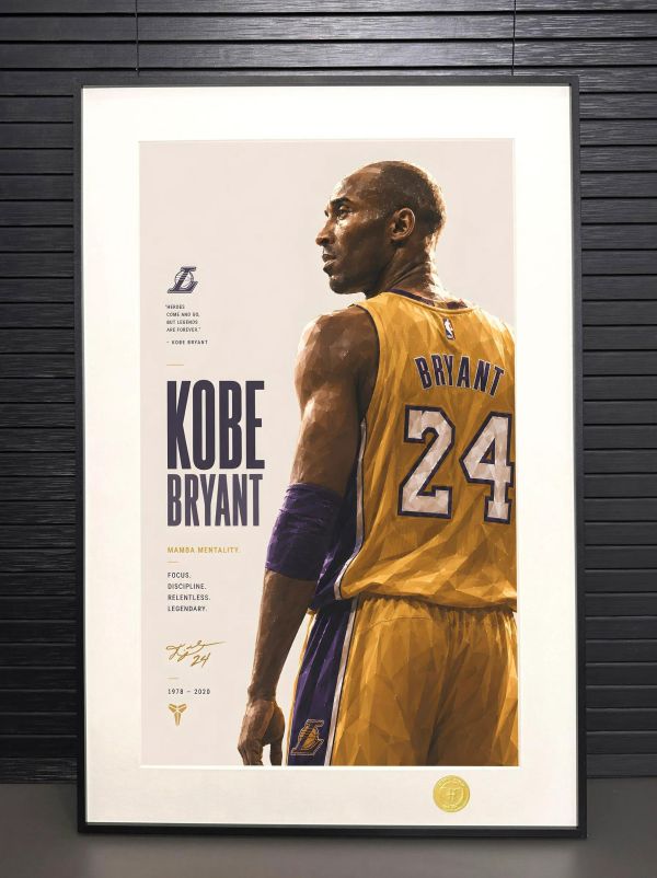 【海外代購】H2工作室《背影科比》NBA黑曼巴小飛俠裝飾畫 