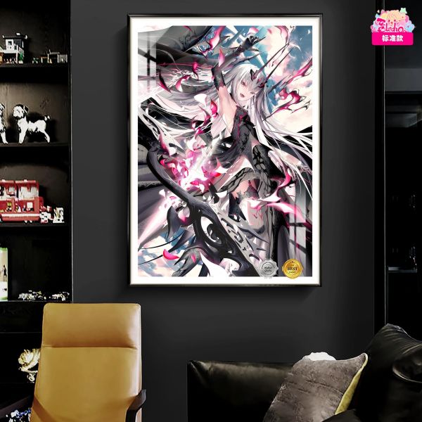 【海外代購】阿喵畫社 黑槍妖華 FGO梅柳齊娜 8k主題高清裝飾畫 午睡毛毯 床頭地墊 牆面掛毯 冰箱貼 