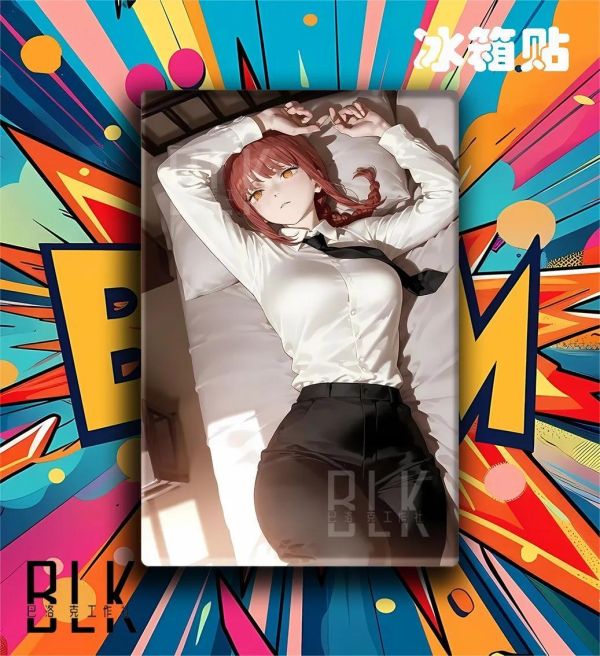 【海外代購】巴洛克《躺姿瑪奇瑪》鏈鋸人蕾塞篇裝飾畫冰箱貼 