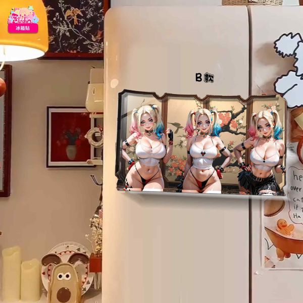 【海外代購】阿喵畫社 小丑女 哈莉奎茵雙聯 8k主題高清裝飾畫 午睡毛毯 護腕滑鼠墊 冰箱貼 