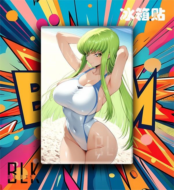 【海外代購】巴洛克 《沙灘CC》Code Geass 反叛的魯路修魔神魯魯修動漫裝飾畫冰箱貼 