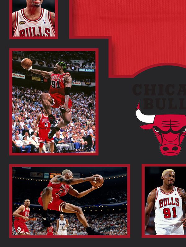 【海外代購】巴洛克 羅德曼NBA球衣畫系列大蟲Rodman芝加哥公牛藝術裝飾畫 