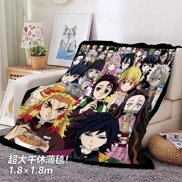 【海外代購】千鳥社 《鬼殺隊的美食時光》 鬼滅之刃鬼殺隊富岡義勇時透炭治郎杏壽郎九柱午睡毯地毯裝飾畫 地毯 午睡毯