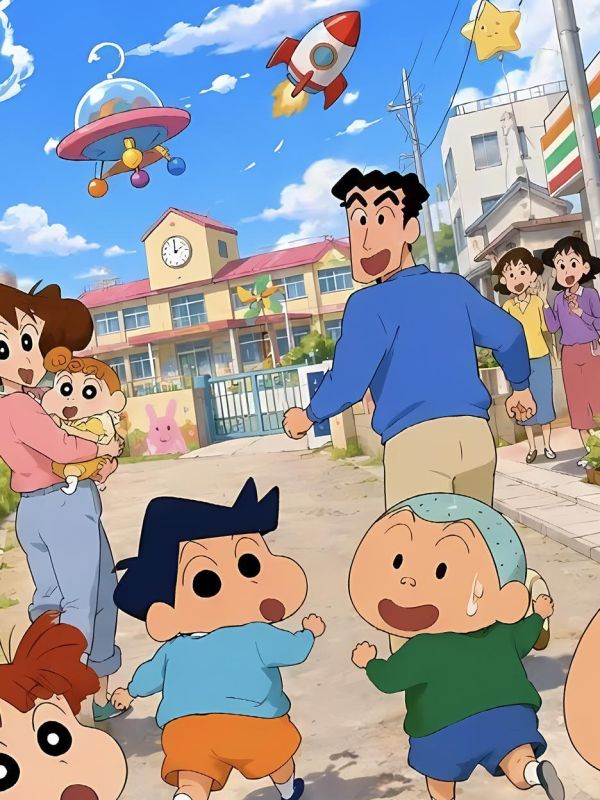 【海外代購】星空 《出發小新》蠟筆小新Crayon Shin-chan風間阿呆正男小白小葵春日部防衛隊動漫裝飾畫 