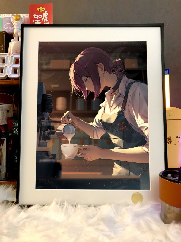 【海外代購】星空《咖啡師蕾塞》Chainsaw Man電鋸人Reze瑪奇瑪早川秋電次鏈鋸人動漫裝飾畫 