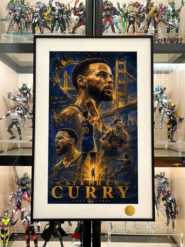 【海外代購】星空《王朝-庫裏》curry萌神三分王nba金州勇士裝飾畫 