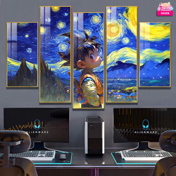 【海外代購】阿喵畫社 梵谷星空 七龍珠五宮格異形套組背景牆 