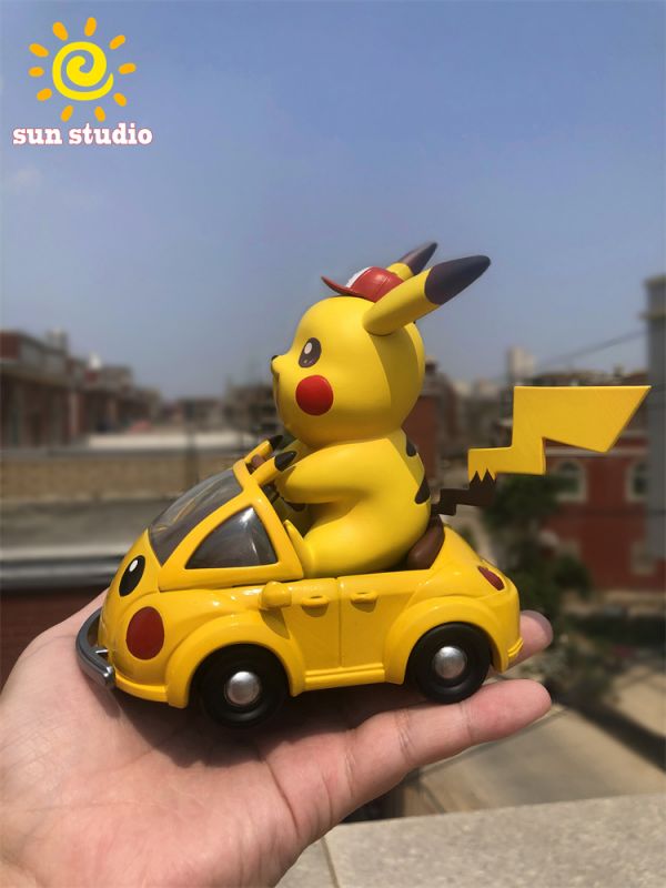 【海外代購】【13/22CM】sun 寶可夢汽車皮卡丘汽車（輪子可動，非電動） 