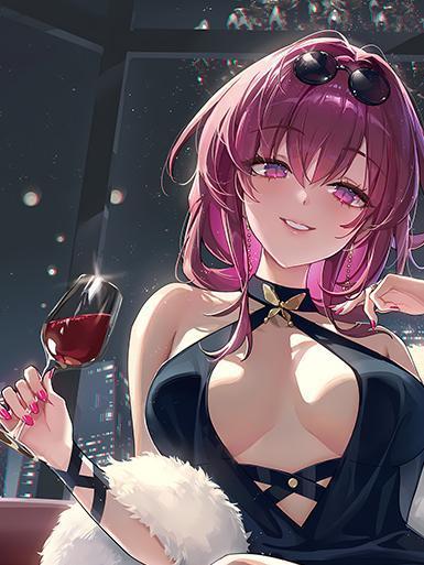 【海外代購】巴洛克 《紅酒卡芙卡》星穹鐵道花火知更鳥Kafka遊戲動畫裝飾畫冰箱貼 