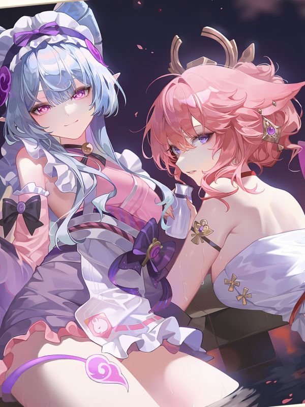 【海外代購】星空 《夢見月瑞希八重神子》原神動漫綺夢縹狐狸小姐裝飾畫 