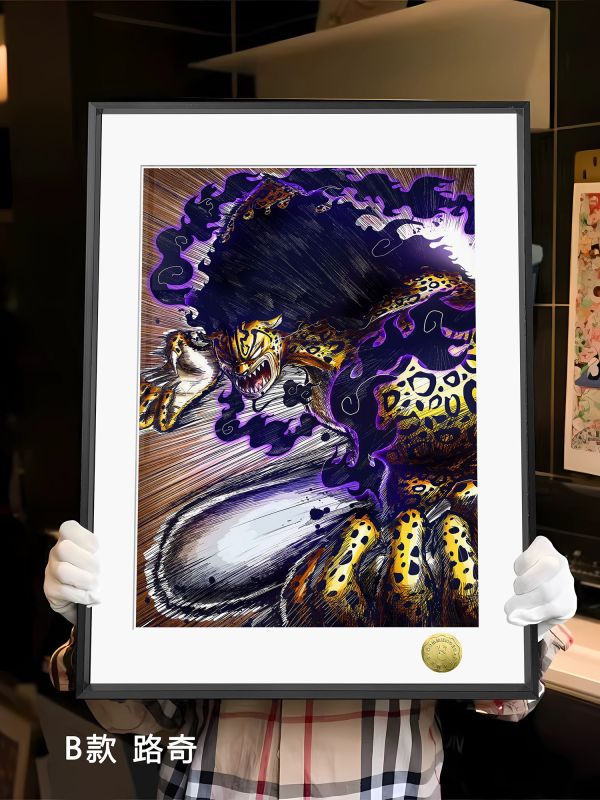 【海外代購】皇呱 《覺醒的碰撞》 海賊王路飛五檔尼卡形態太陽神終極一拳路奇世界政府CP0週邊裝飾畫 午睡毯 地毯 