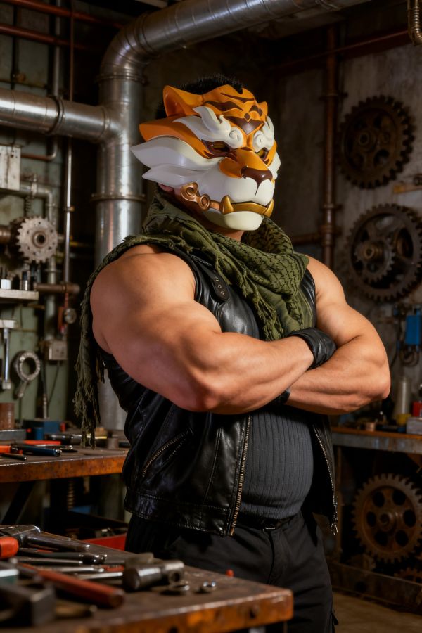 【海外代購】柴丼設計 虎頭面具 