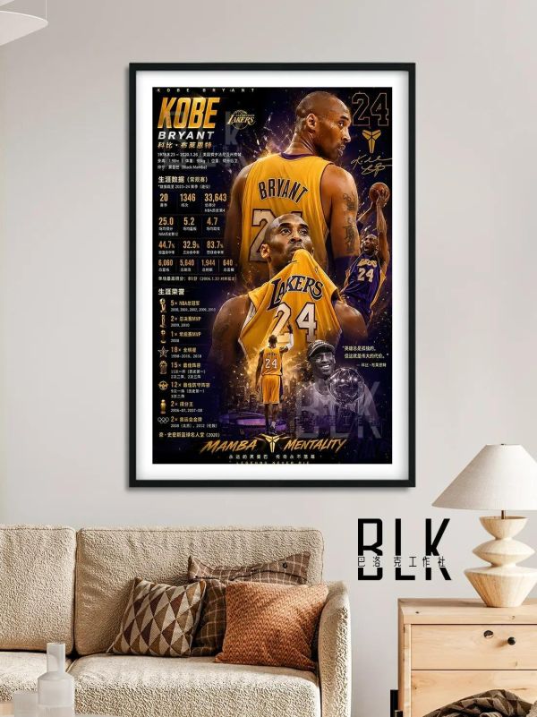 【海外代購】巴洛克 《數據科比》NBA洛杉磯湖人隊裝飾畫冰箱貼 