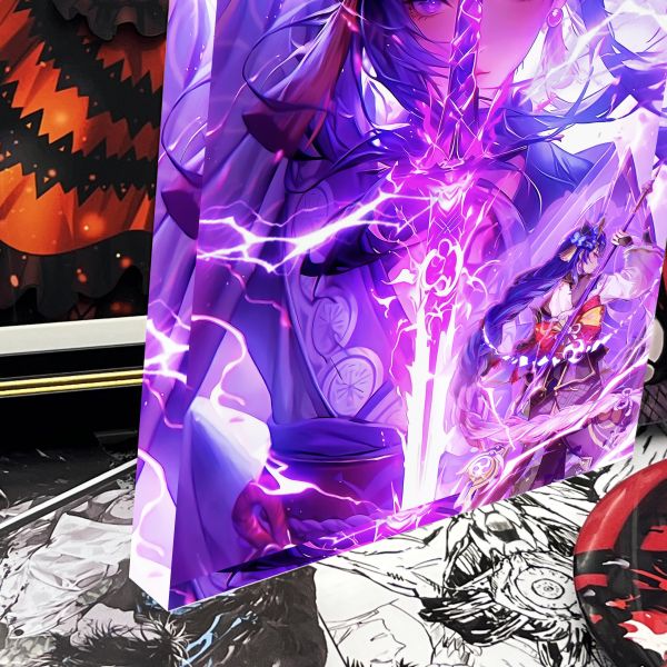 【海外代購】阿喵畫社 雷電將軍立體卡磚 1.9cm厚大號雙層透明收藏裝飾磚 