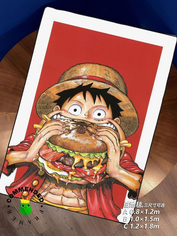 【海外代購】皇呱 《大胃王魯夫》海賊王橡膠果實蒙奇·D·魯夫裝飾畫 午睡毯 地毯 