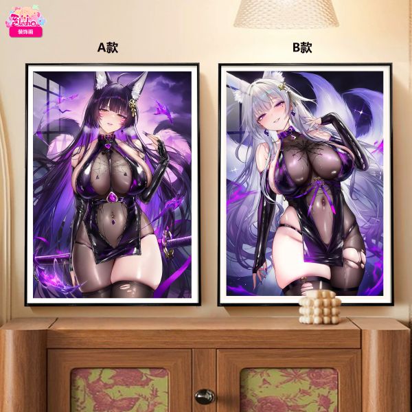 【海外代購】阿喵畫社 惡墮 武藏與信濃雙聯組合 8k雙聯組合高清裝飾畫 