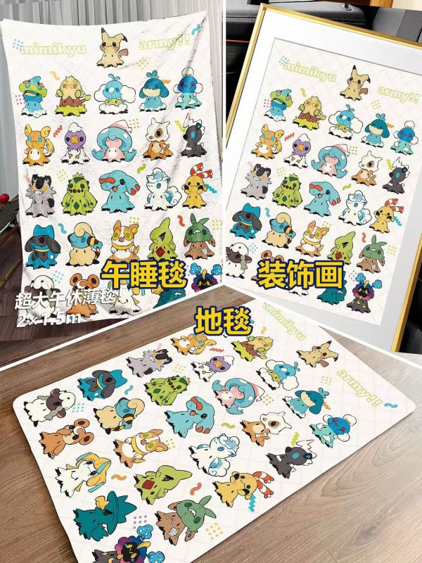 【海外代購】千鳥社 《謎擬丘大軍》 精靈寶可夢謎擬丘皮卡丘卡拉卡拉午睡毯地毯裝飾畫 