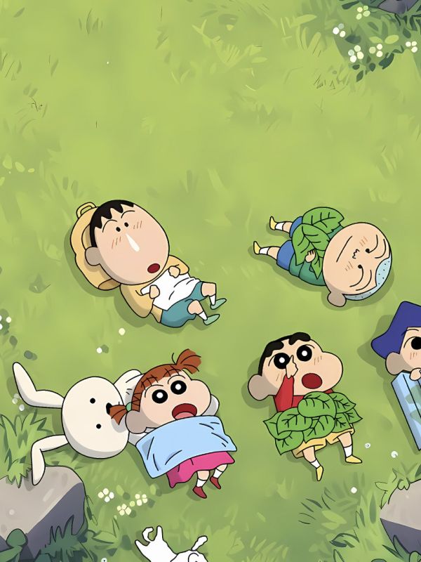 【海外代購】星空《露營春日部》蠟筆小新風間阿呆正男小白小葵Crayon Shin-chan動漫裝飾畫 
