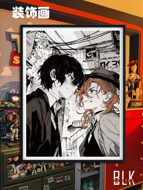 【海外代購】巴洛克 文豪野犬太宰治中原中也Bungo Stray Dogs動漫裝飾畫/冰箱貼 